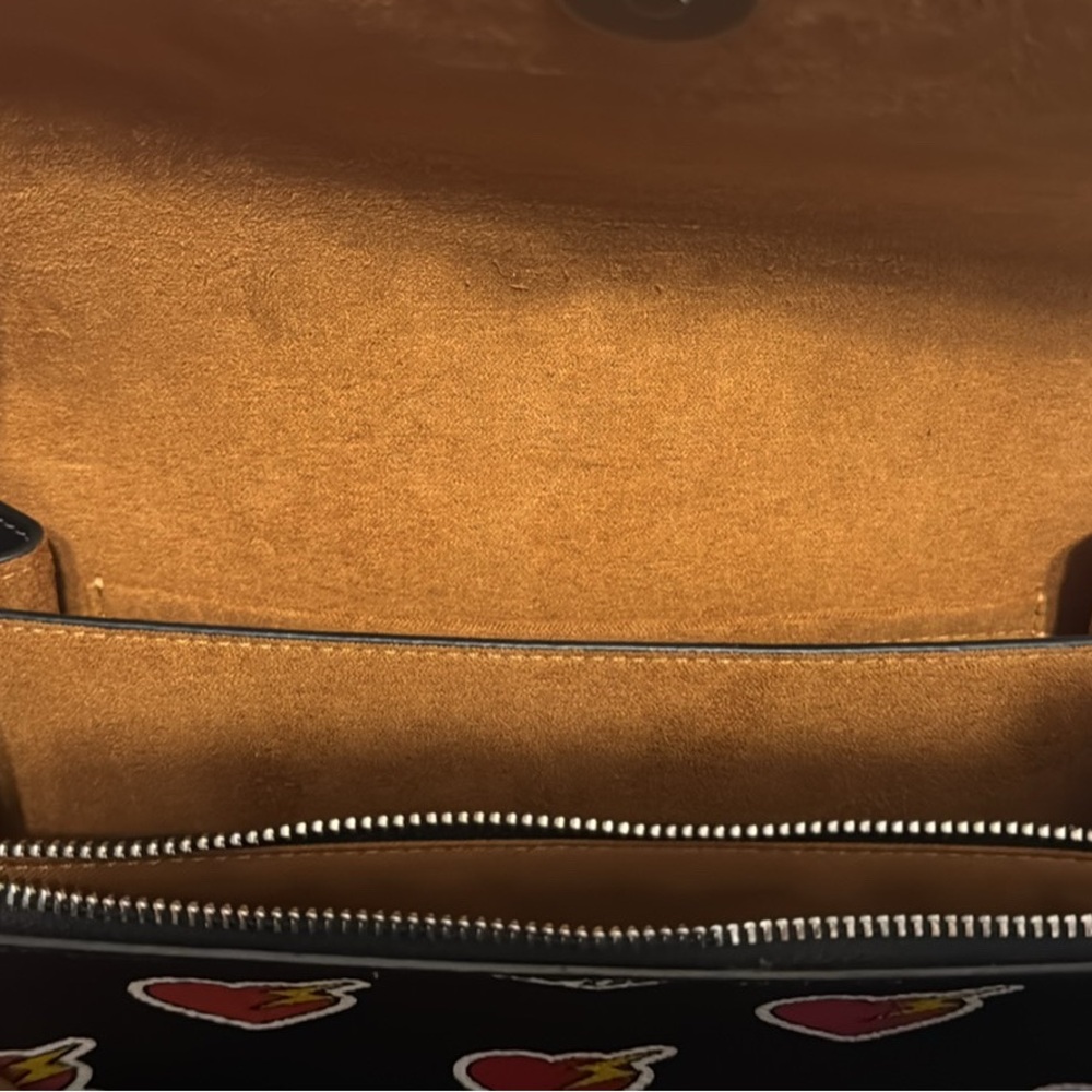 Coach Black Bag with Heart and Lightning Print - Picture 2 of 4